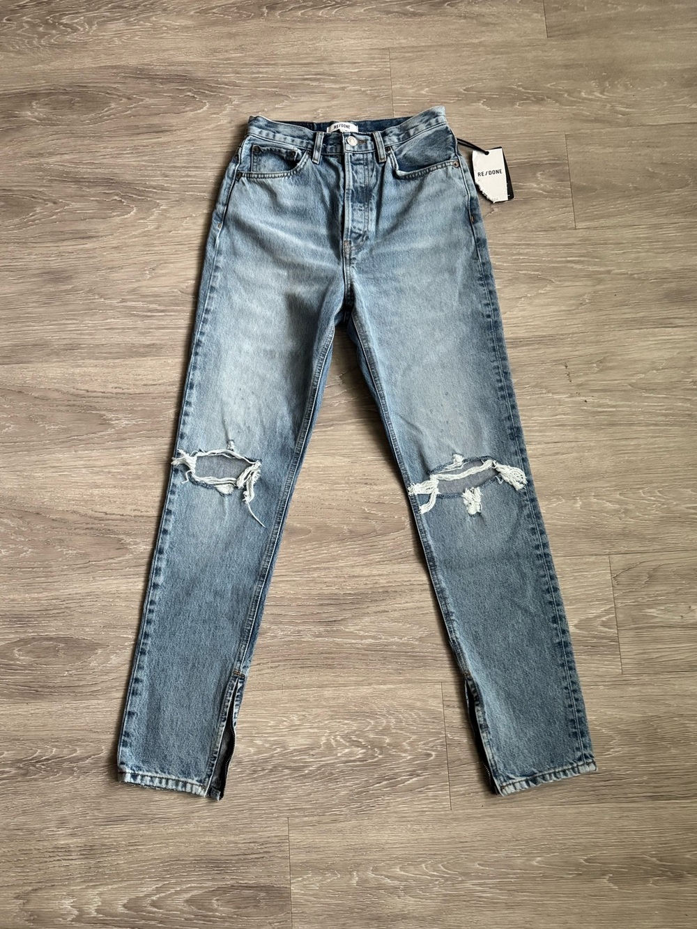 Re/Done Blue Distressed Denim Jeans